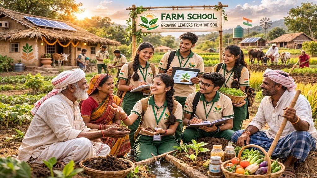 Farm School Students
